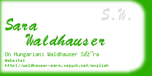 sara waldhauser business card